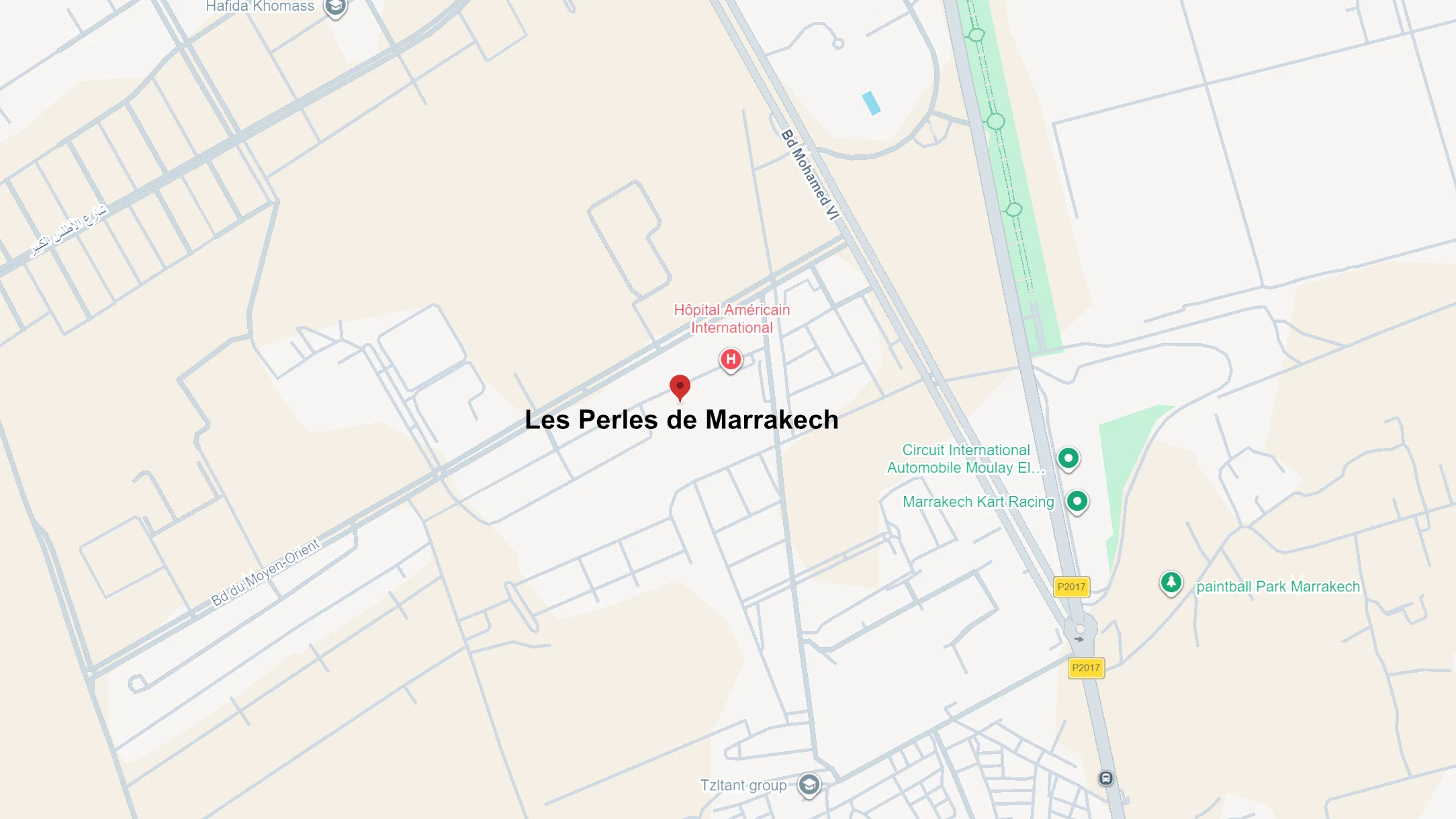 Plan de situation résidence Les Perles de Marrakech