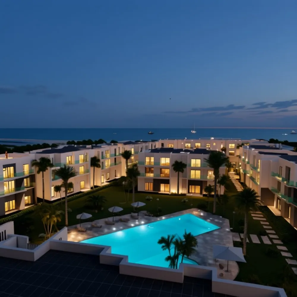 Vue perspective résidence Marsa Blanca – appartements haut standing
