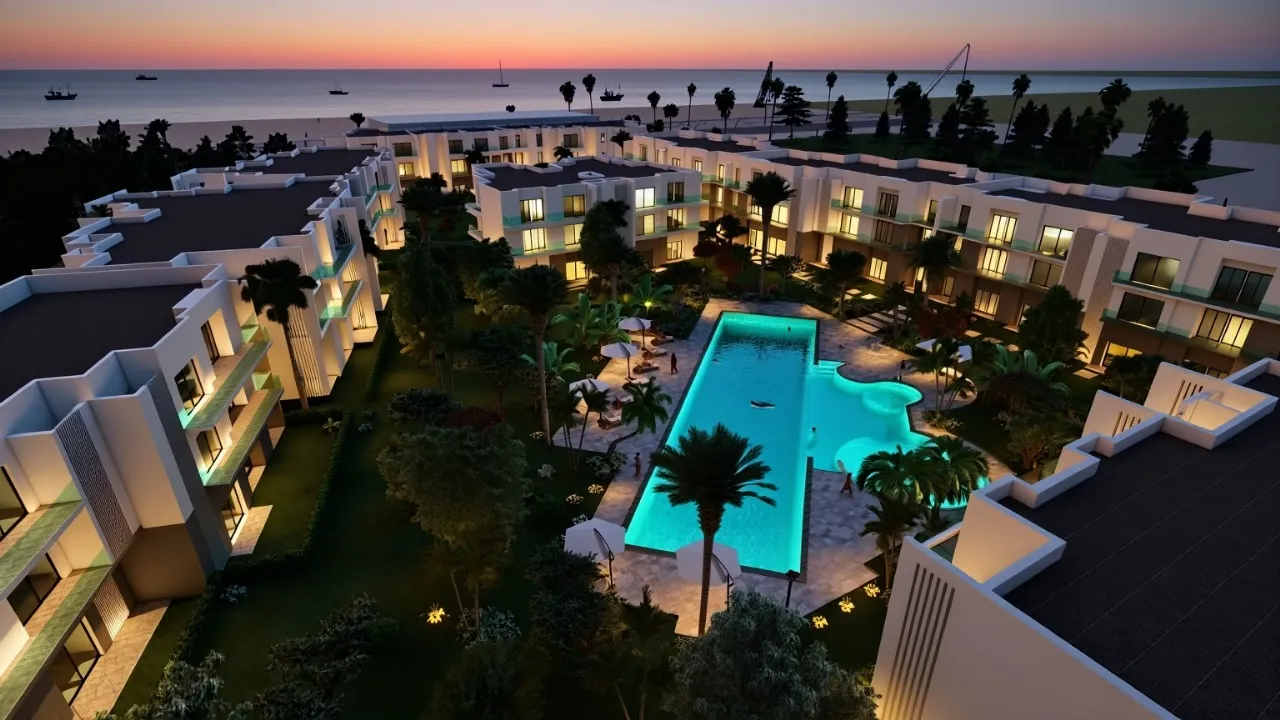 Vue perspective résidence Marsa Blanca – appartements haut standing