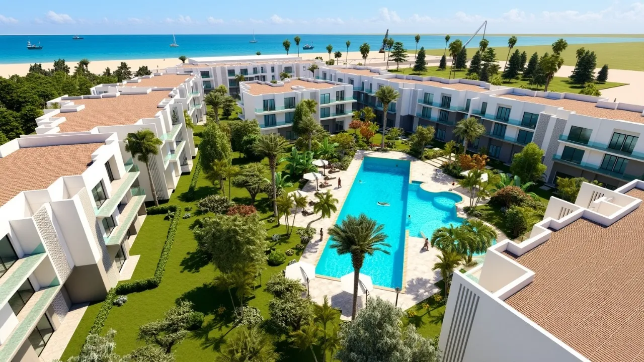 Vue perspective résidence Marsa Blanca – appartements haut standing