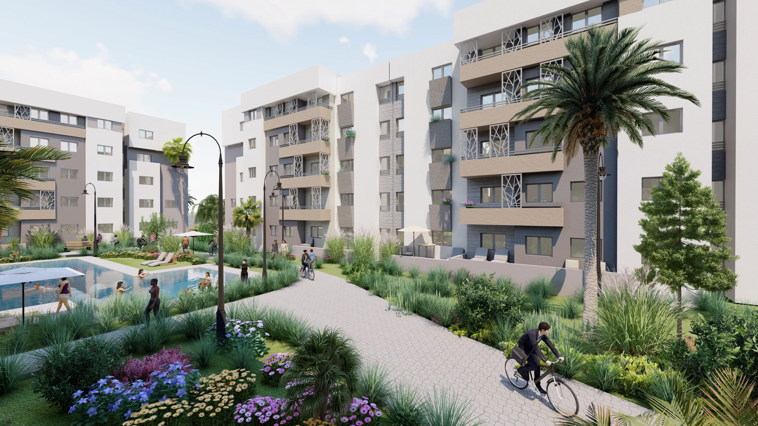 Vue perspective Les Résidences des Zaërs Coralia – Rabat