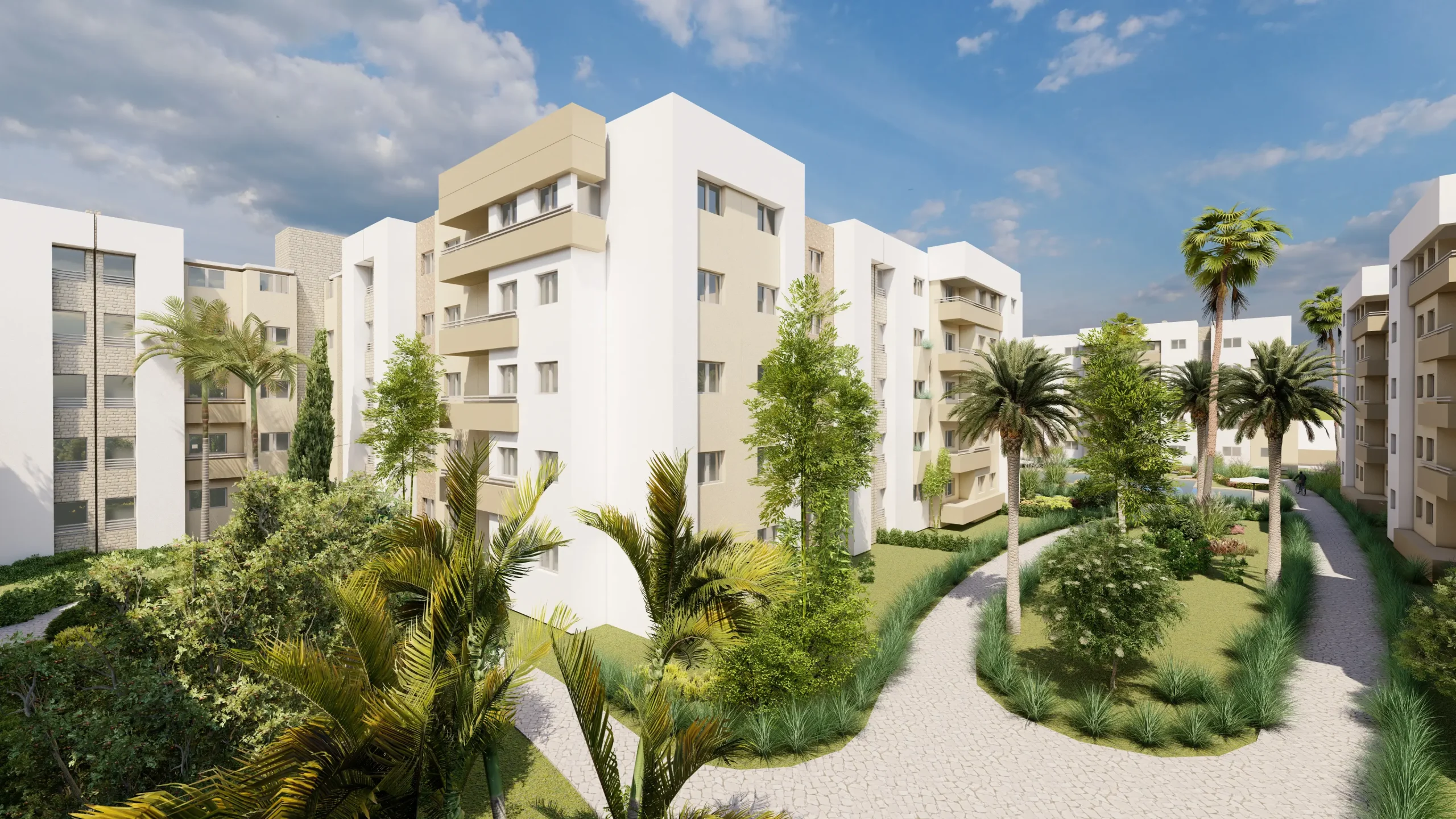 Vue perspective Les Résidences des Zaërs Coralia – Rabat