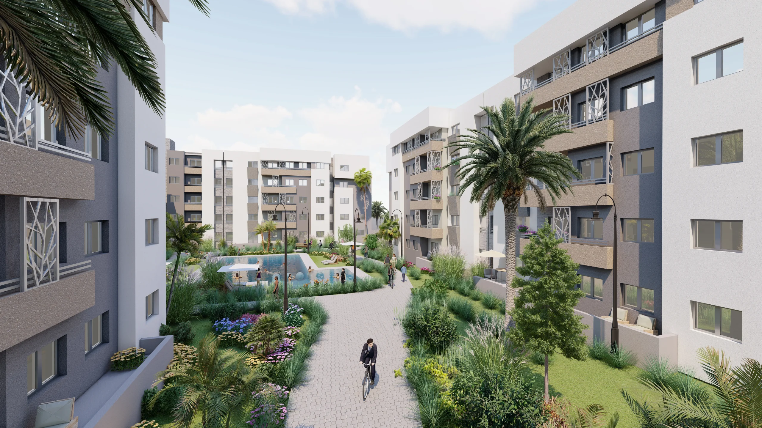 Vue perspective Les Résidences des Zaërs Coralia – Rabat