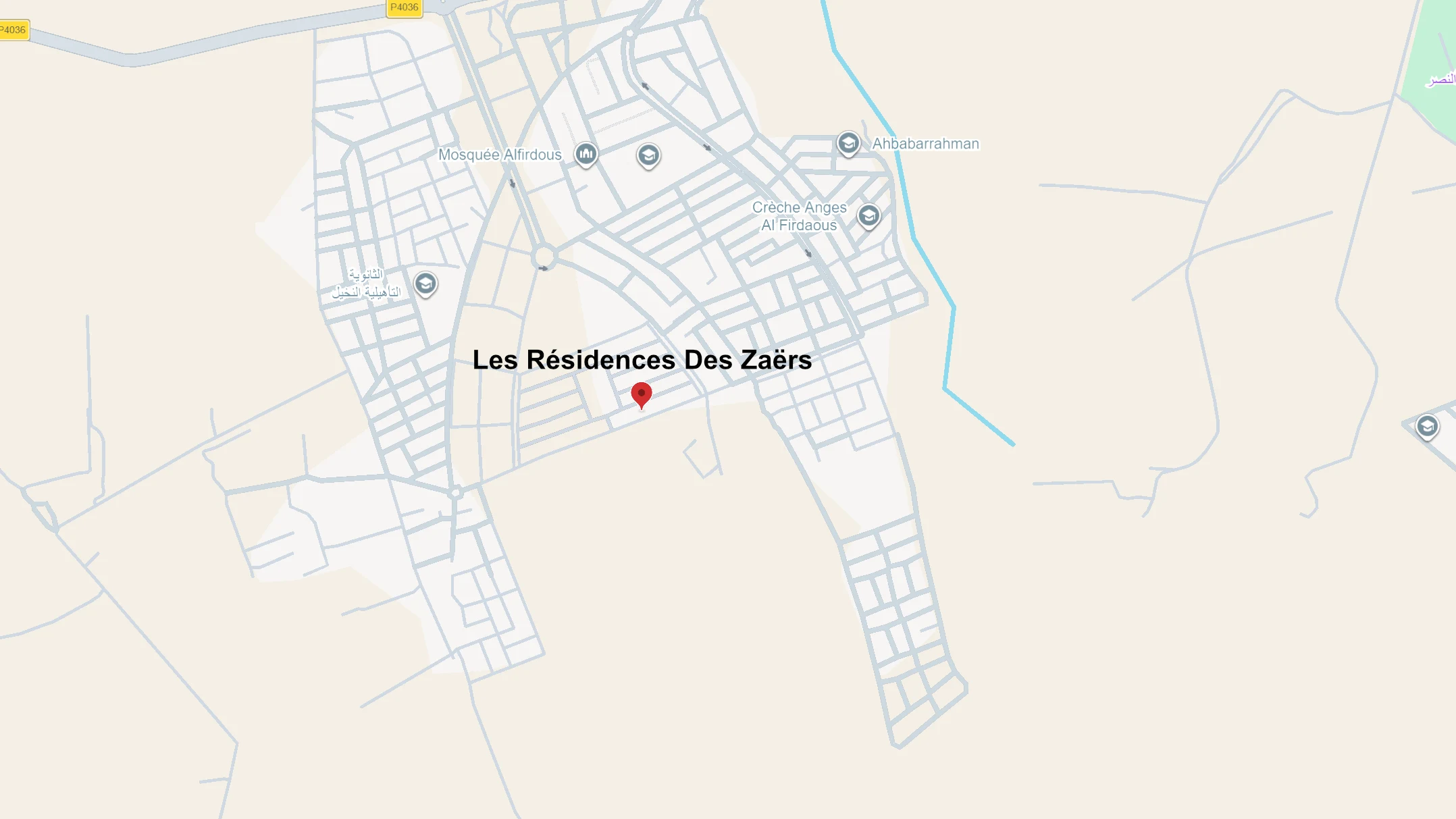 Carte de localisation du projet immobilier Les Résidences des Zaërs