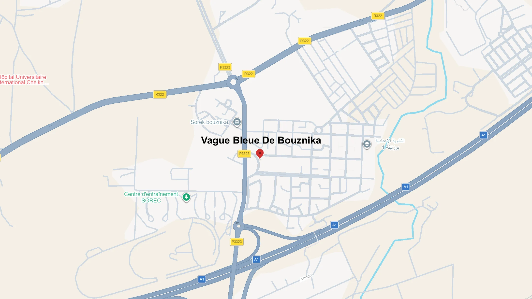 Plan de situation résidence Vague Bleue de Bouznika