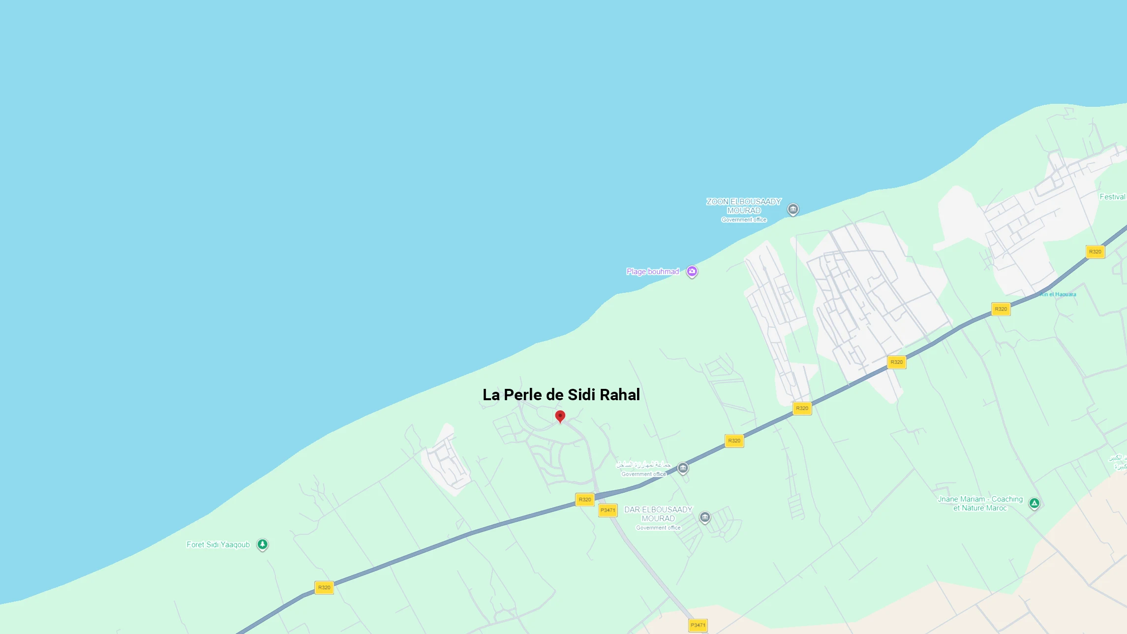 Plan de situation résidence La Perle de Sidi Rahal – bord de mer