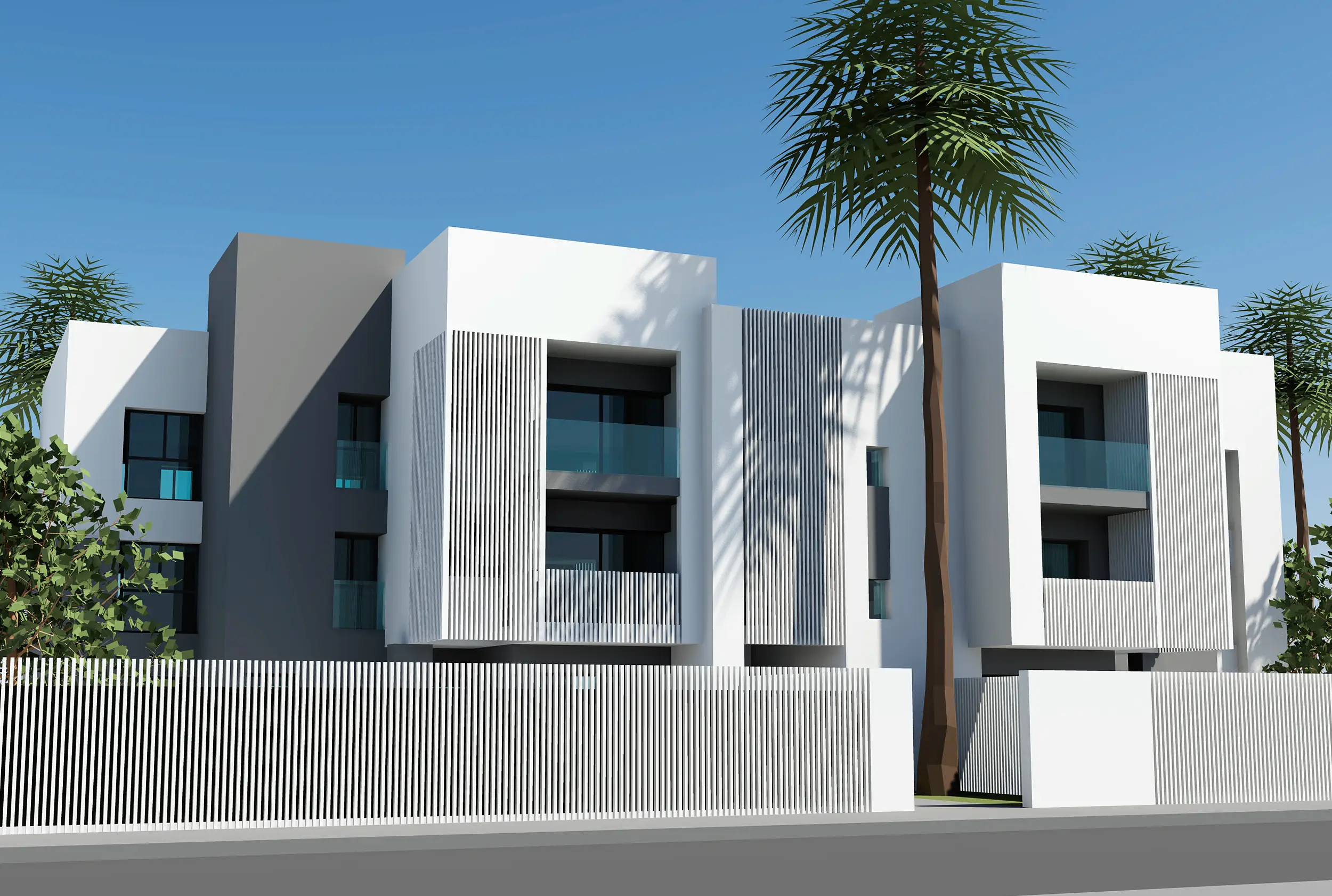 Vue perspective architecturale résidence Marsa Blanca Coralia