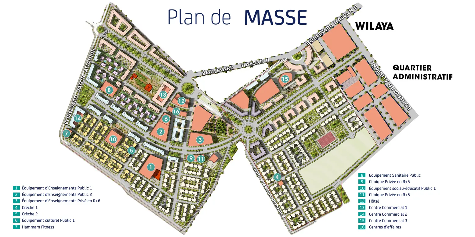 Plan de masse résidence Oujda City Center Coralia